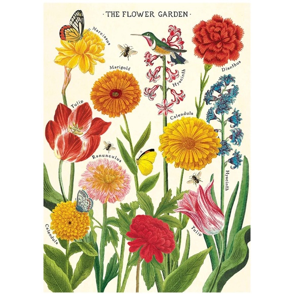 🌷Cavallini & Co. The Flower Garden Vintage Image Poster, 20 x 28 inch - NWT - Picture 1 of 5